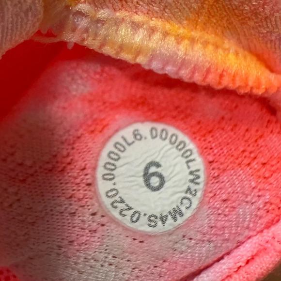 Lululemon Energy Bra High Neck Long Line Shibori Grapefruit Florid Orange - Picture 6 of 6